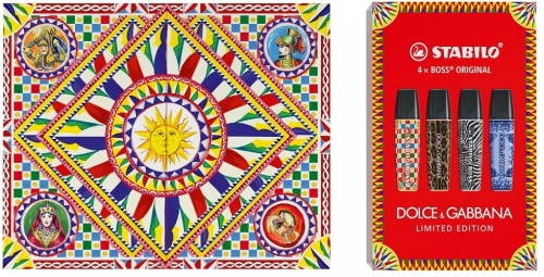 Set textmarker 4 culori Stabilo Boss Original Dolce&Gabbana Editie Limitata